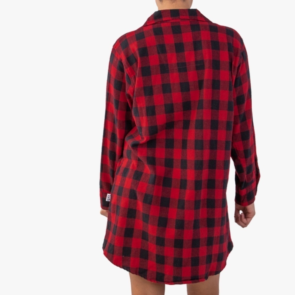 Lazy One Red & Black Lumberjack Plaid Flannel Cot… - image 6